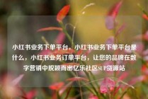 小红书业务下单平台，小红书业务下单平台是什么，小红书业务订单平台，让您的品牌在数字营销中脱颖而出亿乐社区SUP货源站