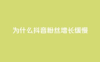 为什么抖音粉丝增长缓慢？
